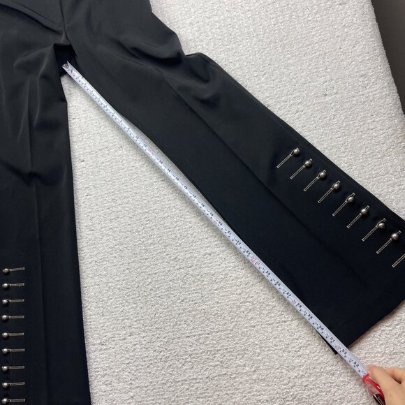 Joseph Ribkoff Wide Leg Trousers Black Pants Metal Stud Detailing Wom Size 6 - Picture 8 of 15